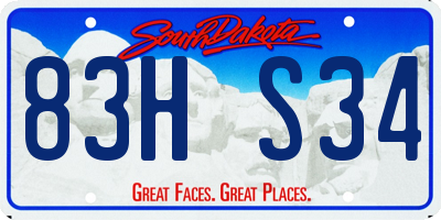 SD license plate 83HS34