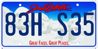 SD license plate 83HS35