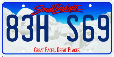 SD license plate 83HS69