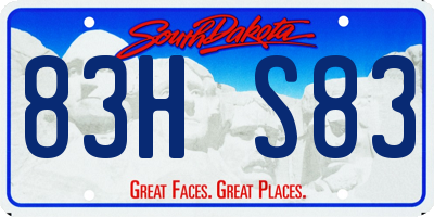 SD license plate 83HS83