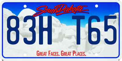 SD license plate 83HT65