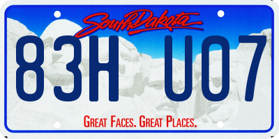 SD license plate 83HU07