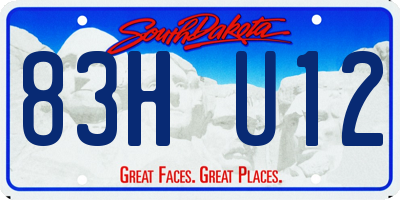 SD license plate 83HU12