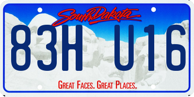 SD license plate 83HU16