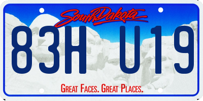 SD license plate 83HU19