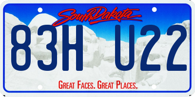 SD license plate 83HU22