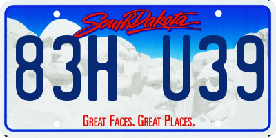 SD license plate 83HU39