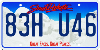 SD license plate 83HU46
