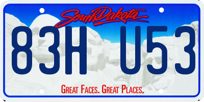 SD license plate 83HU53