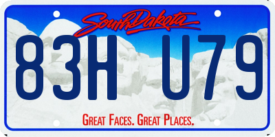 SD license plate 83HU79