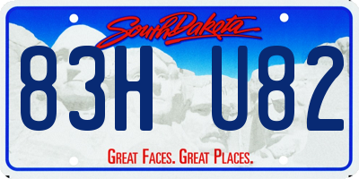 SD license plate 83HU82