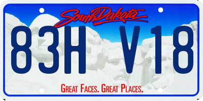 SD license plate 83HV18