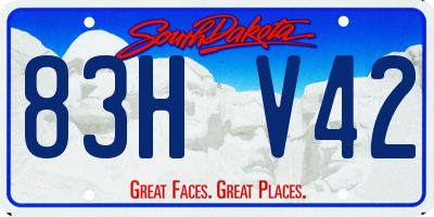 SD license plate 83HV42