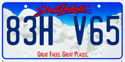 SD license plate 83HV65