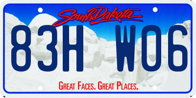 SD license plate 83HW06