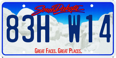 SD license plate 83HW14
