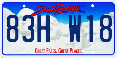 SD license plate 83HW18