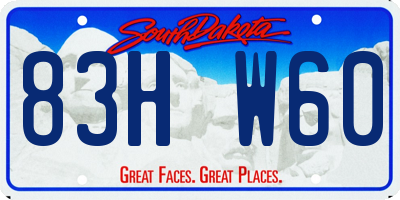 SD license plate 83HW60