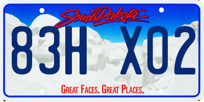 SD license plate 83HX02