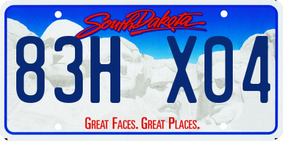 SD license plate 83HX04