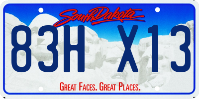 SD license plate 83HX13