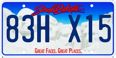 SD license plate 83HX15