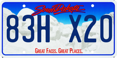 SD license plate 83HX20