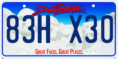 SD license plate 83HX30