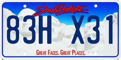 SD license plate 83HX31