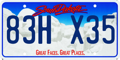 SD license plate 83HX35