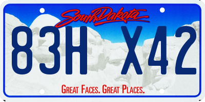 SD license plate 83HX42
