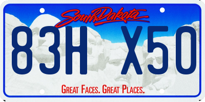 SD license plate 83HX50