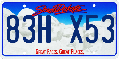 SD license plate 83HX53