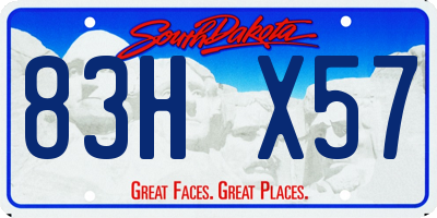 SD license plate 83HX57
