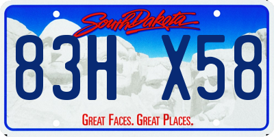 SD license plate 83HX58