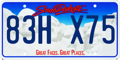 SD license plate 83HX75