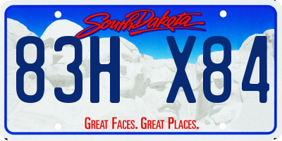SD license plate 83HX84