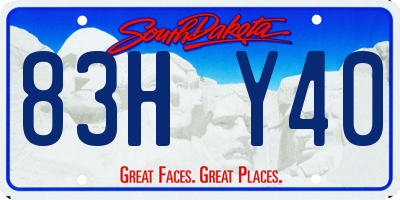 SD license plate 83HY40