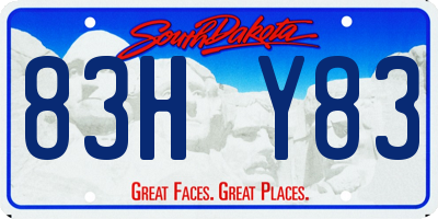 SD license plate 83HY83