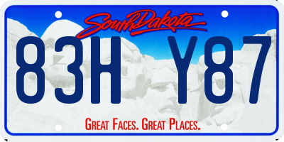 SD license plate 83HY87