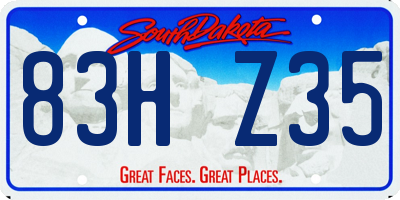 SD license plate 83HZ35