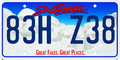 SD license plate 83HZ38