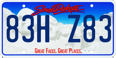 SD license plate 83HZ83