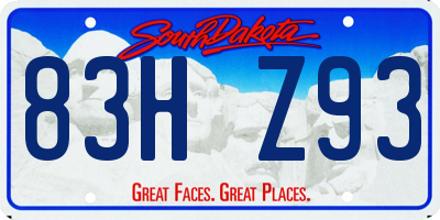 SD license plate 83HZ93