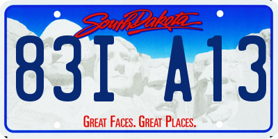 SD license plate 83IA13