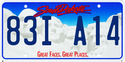 SD license plate 83IA14