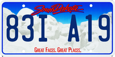 SD license plate 83IA19