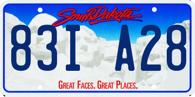 SD license plate 83IA28