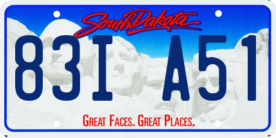 SD license plate 83IA51