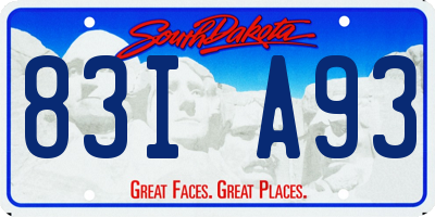 SD license plate 83IA93